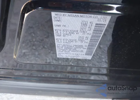 2019 Nissan Pathfinder Sl из США, поврежденный, VIN 5N1DR2MM1KC634754